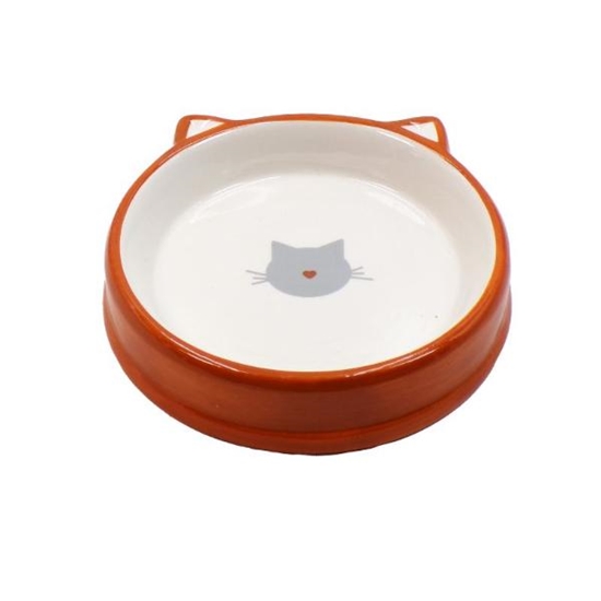 Picture of Bubimex Orange Ceramic Cat Bowl – 200ml Stylish Feeder